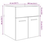 vidaXL Armoire d'évier Chêne noir 41 x 38 5 x 46 cm Bois d'ingénierie