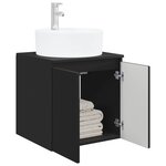 vidaXL Vanité de lavabo mural Noir 49 5 x 44 5 x 65 cm