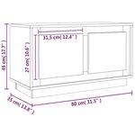 vidaXL Meuble TV chêne marron 80x35x45 cm bois d'ingénierie