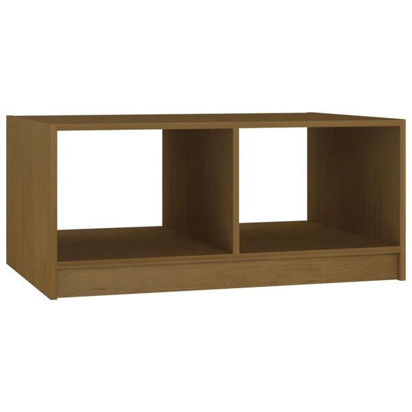 vidaXL Table basse marron miel 75x50x33 5 cm bois de pin massif