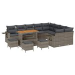 vidaXL Ensemble de canapé de jardin 13 Pièces Gris 110 x 55 x 71 cm