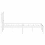 vidaXL Cadre de lit métal sans matelas et tête de lit blanc 120x190 cm