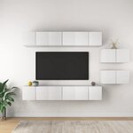 vidaXL Meubles TV 8 Pièces Blanc Aggloméré