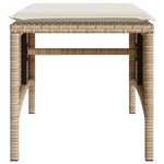 vidaXL Canapé de jardin 2 places avec table et tabourets beige rotin