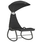 vidaXL Balancelle de jardin Noir 160x80x195 cm Tissu
