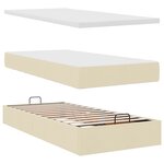vidaXL Cadre de lit ottoman avec matelas crème 90x190 cm tissu
