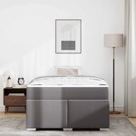 vidaXL Cadre de lit avec matelas Gris 120 x 190 cm tissu