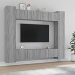 vidaXL Ensemble de meubles TV 8 Pièces Sonoma gris Bois d'ingénierie
