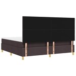 vidaXL Lit à ressorts avec matelas Marron foncé 200 x 200 cm tissu