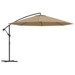 vidaXL Parasol en porte-à-faux avec poteau en aluminium 350 cm Taupe