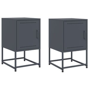 vidaXL Tables de chevet 2 Pièces anthracite 36x39x60 5 cm acier