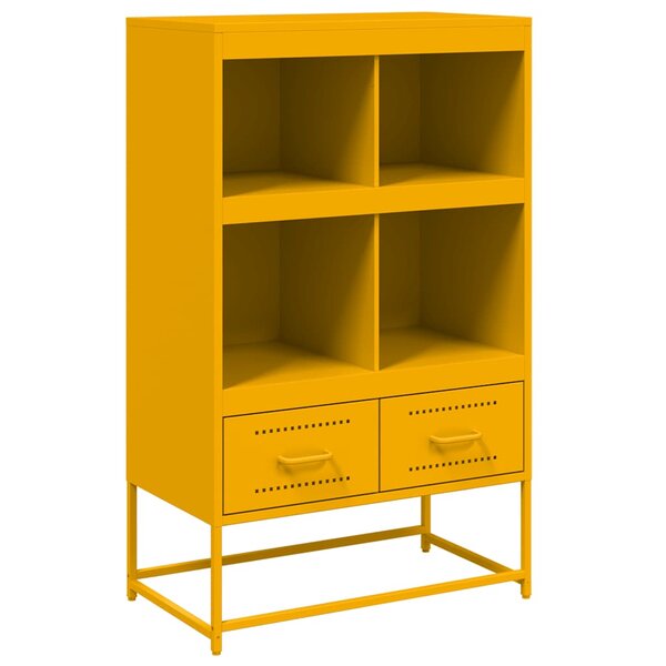 vidaXL Buffet haut jaune moutarde 68x39x111 5 cm acier