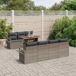 vidaXL Ensemble de canapé de jardin 8 Pièces Gris Poly rotin