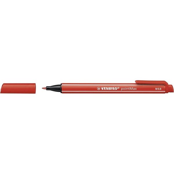 Stylo feutre pointMax pointe moyenne 0.8mm Rouge Carmin x 10 STABILO