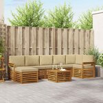 vidaXL Ensemble de canapés d'extérieur 8 Pièces Naturel et Beige