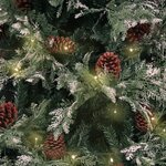 vidaXL Sapin de Noël pré-éclairé pommes de pin vert blanc 120cm PVC PE