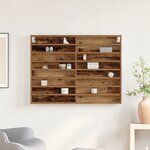 vidaXL Vitrine Cabinet Bois Vieilli 100x8 5x75 cm Bois Aggloméré