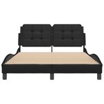 vidaXL Cadre de lit sans matelas Zadar noir 140x190 cm similicuir