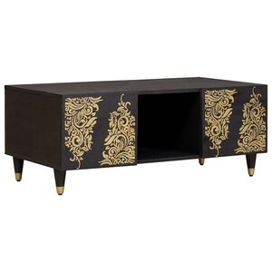 vidaXL Table basse Noir 100 x 54 x 40 cm Bois de mangue massif