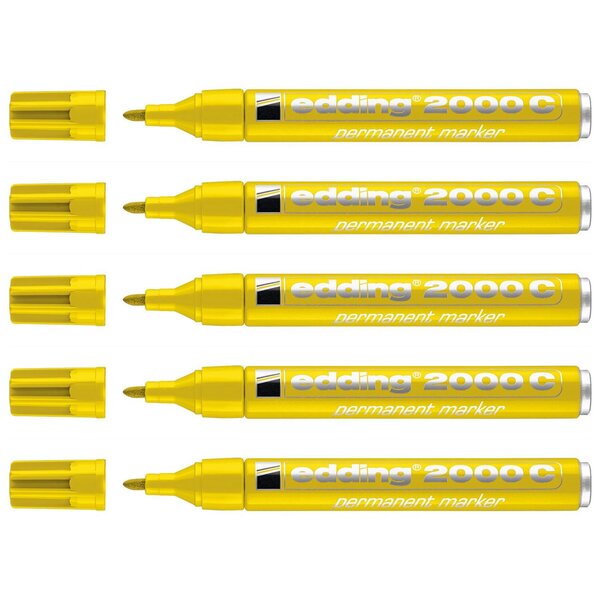 Marqueur Permanent 2000C Corps Alu Jaune Pointe Ronde 1 5-3 mm x 5 EDDING