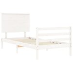 vidaXL Cadre de lit avec tête de lit blanc 90x200 cm bois massif