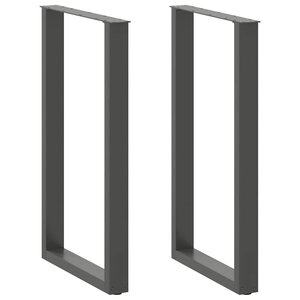 vidaXL Pieds de table de bar en U 2 pièces Anthracite 60 x (100-101) cm Acier