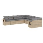 vidaXL Salon de jardin avec coussins 10 Pièces beige résine tressée