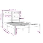 vidaXL Cadre de lit Noir Bois massif 120x200 cm