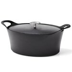 CUISINOX Casserole émaillée en fonte 3 9 L 29 cm ovale Noir