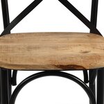 vidaXL Chaises à dossier croisé lot de 6 noir bois de manguier massif