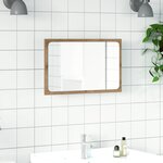 vidaXL Miroir de salle de bain avec lumière LED chêne artisanal