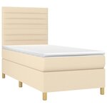 vidaXL Sommier à lattes de lit avec matelas Crème 80x200 cm Tissu