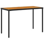 vidaXL Table de jardin avec dessus en bois d'acacia noir 115x54x74 cm