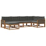 vidaXL Ensemble de canapés d'extérieur 6 Pièces Naturel et Anthracite