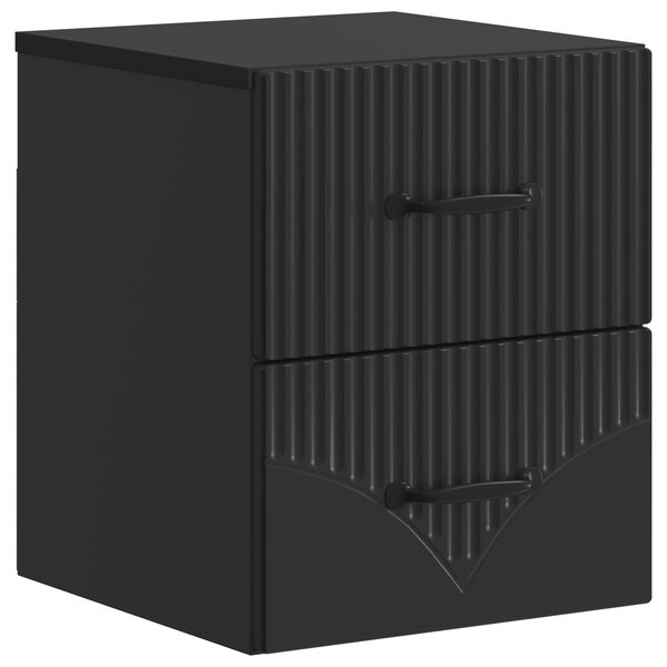 vidaXL Cabinet de chevet mural avec tiroir Noir 34 5 x 33 x 40 cm
