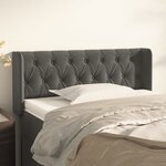 vidaXL Tête de lit avec oreilles Gris foncé 103x16x78/88 cm Velours