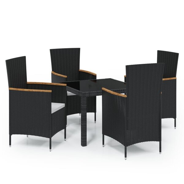 vidaXL Ensemble à manger d'extérieur 5Pièces avec coussins Résine tressée