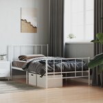 vidaXL Cadre de lit métal avec tête de lit/pied de lit blanc 90x190 cm