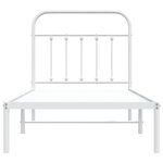 vidaXL Cadre de lit métal sans matelas avec tête de lit blanc 90x190cm