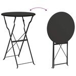 vidaXL Ensemble bistro pliant 3 Pièces Anthracite Acier