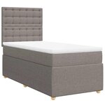 vidaXL Sommier à lattes de lit avec matelas Taupe 90x200 cm Tissu
