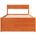 vidaXL Cadre de lit sans matelas cire marron 75x190 cm bois pin massif