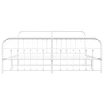 vidaXL Cadre de lit métal sans matelas et pied de lit blanc 200x200 cm