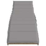 vidaXL Chaise longue avec coussin beige 55x199x50 cm résine tressée