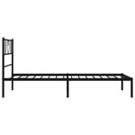 vidaXL Cadre de lit métal sans matelas avec tête de lit noir 75x190 cm
