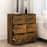 vidaXL Buffets 2 Pièces Chêne fumé 30x30x70 cm Bois d'ingénierie
