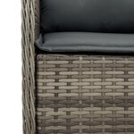 vidaXL Ensemble à manger de jardin et coussins 7 Pièces gris rotin