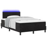 vidaXL Lit Box Spring avec Matelas & LED Noir 120x190 cm Velours