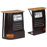 vidaXL Buffet en forme de camion Bois de manguier massif Gris foncé