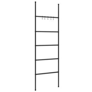 vidaXL Porte-serviettes échelle à 5 niveaux Noir 58 x 175 cm Fer